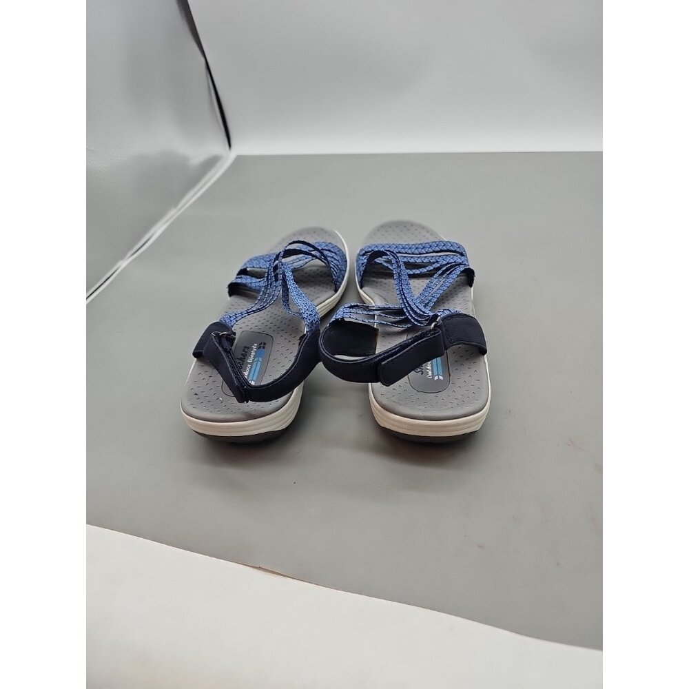 SKECHERS WOMEN'S STRETCH SLINGBACK BLUE STRAPPY SANDALS Size 11 New - Picture 3 of 5